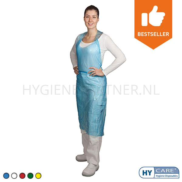 109283.030 Hycare disposable scheurschort polyethyleen 80x125 cm scheurbaar op blok blauw
