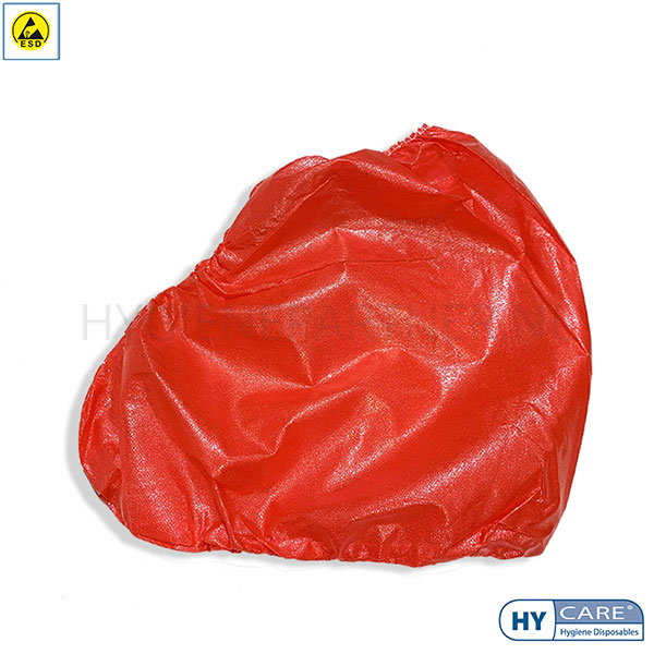 DI301032-40 Hycare disposable overschoen PP/CPE hoog 35 cm antistatisch ESD rood