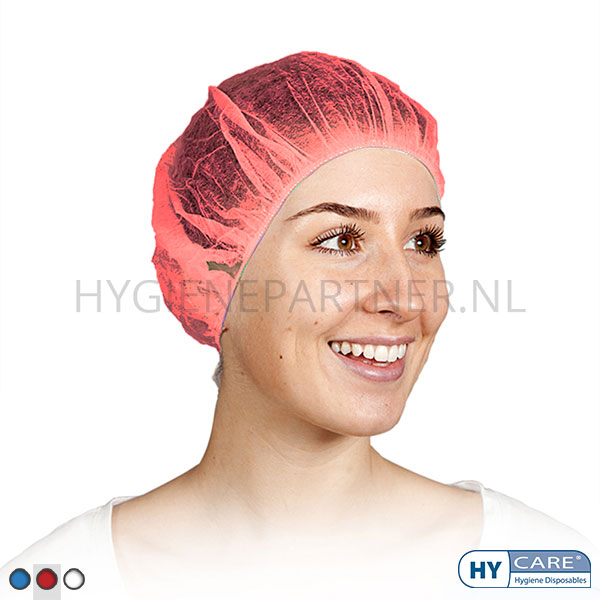 DI351007-40 Hycare disposable haarnet 60 cm roundcap extra fijn nylon micromaas rood