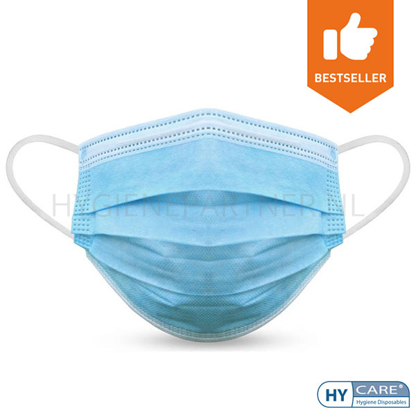 109331.030 Mondmasker eenmalig gebruik civiel 3-laags non-woven polypropyleen blauw