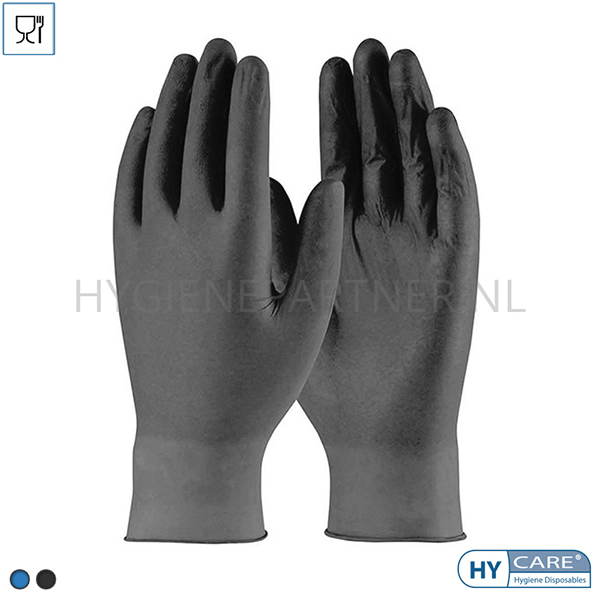DI651019-90 Hycare disposable handschoen heavy nitril ongepoederd zwart 240 mm