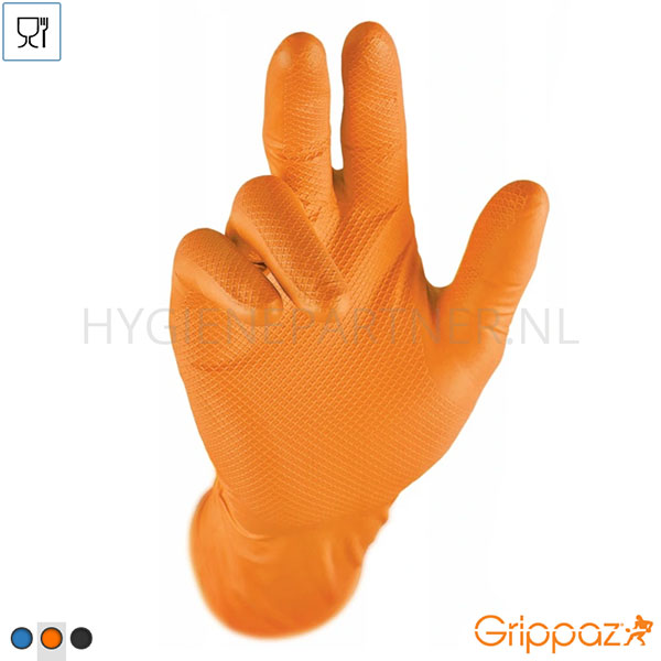 106484.070 Grippaz 246OR disposable handschoen nitril chemiebestendig 240 mm oranje