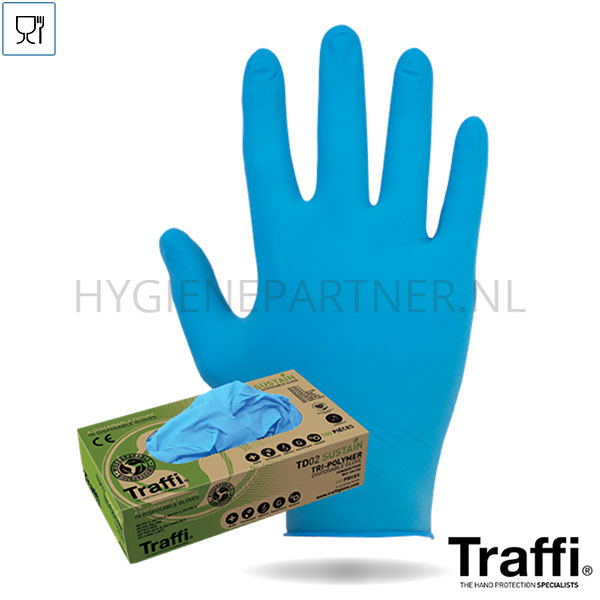 DI651053-30 Traffi TD02 disposable handschoen tri-polymeer chemiebestendig