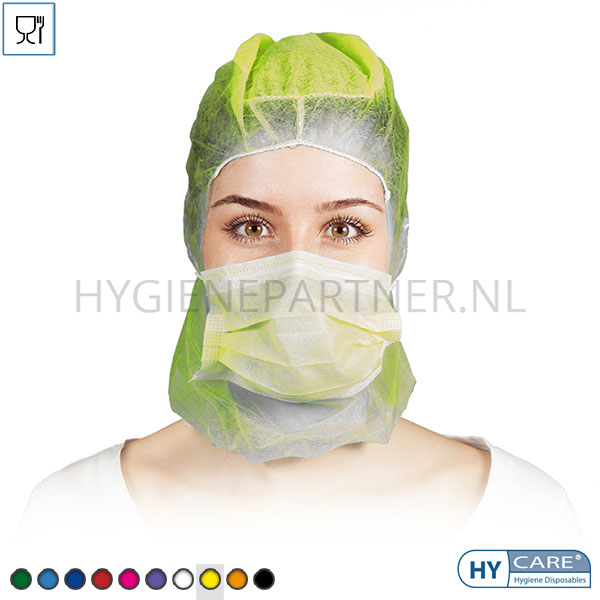 DI991003-60 Hycare disposable astrocap 2-laags mondmasker non-woven polypropyleen geel