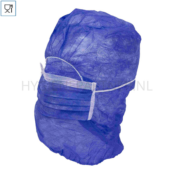 DI991011-33 Disposable astrocap 3-laags mondmasker non-woven polypropyleen donkerblauw