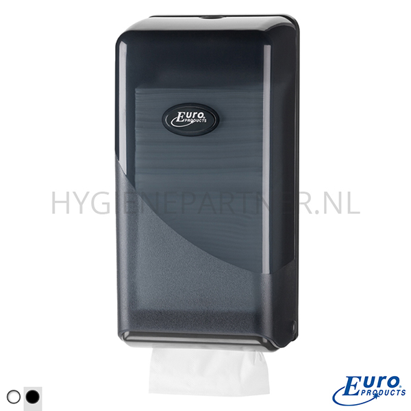 DP101017-90 Euro Products Pearl Black toiletpapierdispenser vel-voor-vel bulkpack