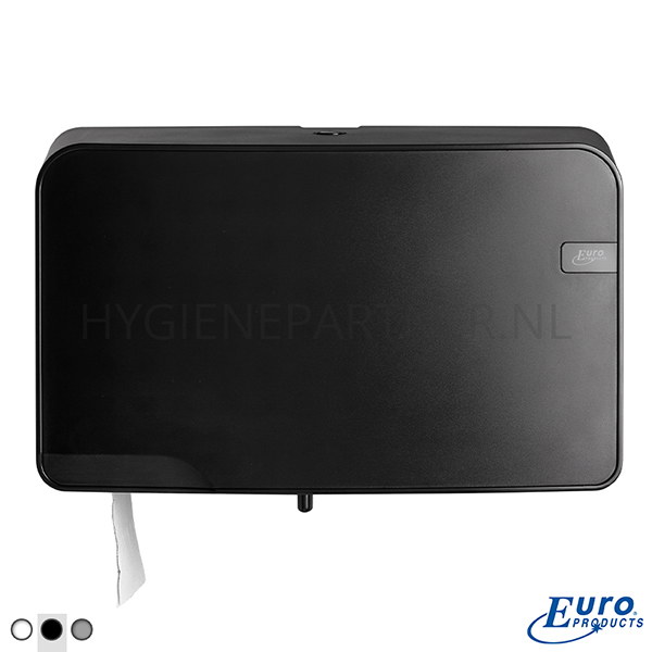 DP101041-90 Euro Products Quartz Black toiletpapier dispenser duo mini jumbo