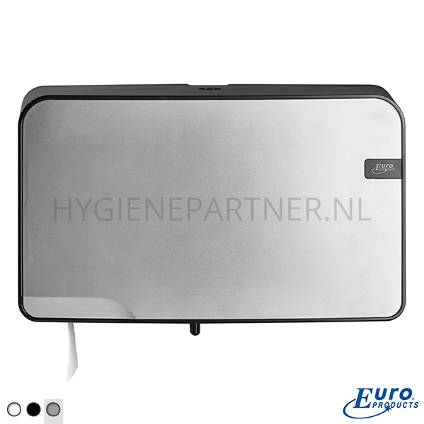 DP101041-89 Euro Products Quartz Silver toiletpapier dispenser duo mini jumbo