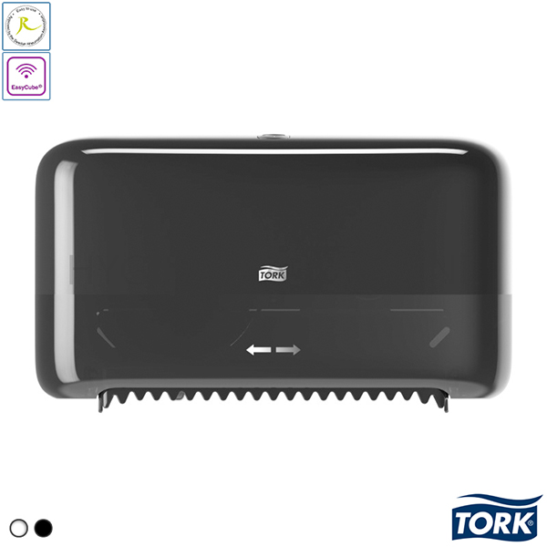 DP101044-90 Tork 558048 Twin Hulsloos Mid-size toiletpapier dispenser Elevation T7 zwart