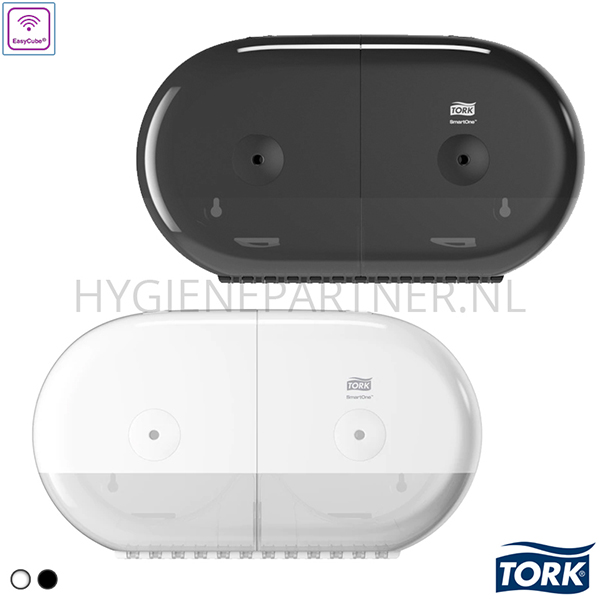 DP101045-50 Tork 682000 SmartOne Twin Mini toiletpapier dispenser Elevation T9 wit