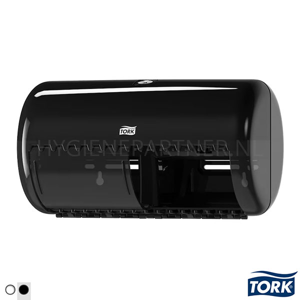 DP101047-90 Tork 557008 Twin toiletroldispenser traditioneel T4 zwart
