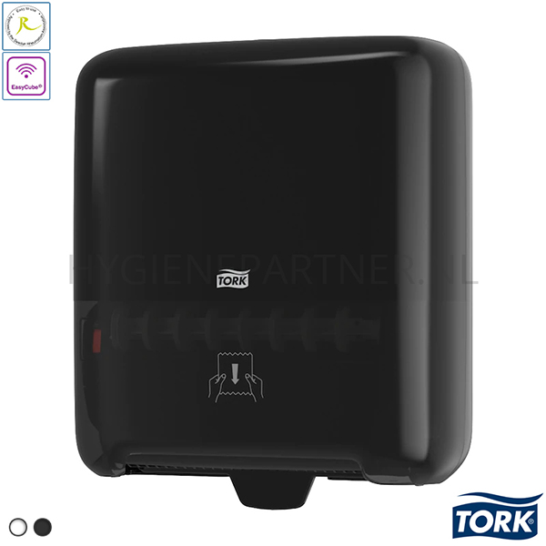 DP201002-90 Tork Matic handdoekrol dispenser Elevation H1 zwart