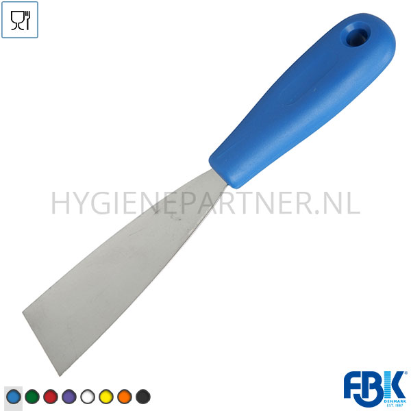 FB251009-30 FBK 88042-2 handschraper polypropyleen met RVS blad 40 mm blauw
