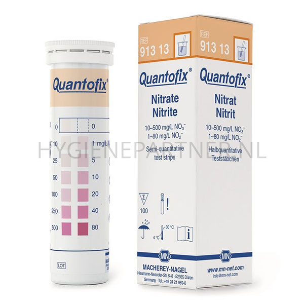 HC051043 Quantofix Nitraat-Nitriet teststrookjes 0-500 mg/l / 0-80 mg/l