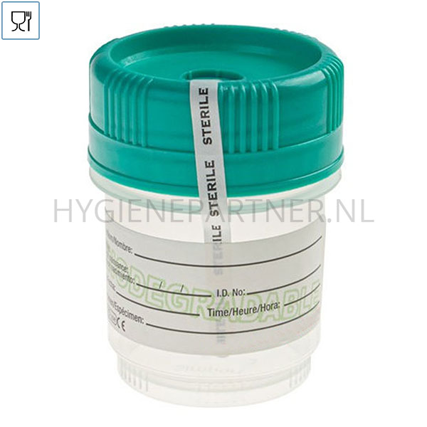 HC401087 Monsterpotje PP steriel met schroefdop Ø58x78 mm 120 ml transparant