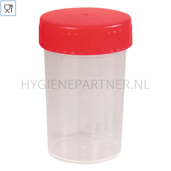 HC401118 Monsterpot PP steriel met schroefdop en schaalverdeling 120 ml transparant
