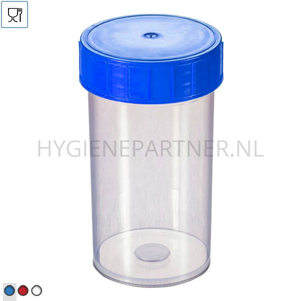 HC401320-30 Monsterpot PP steriel met schroefdop Ø52x102 mm 180 ml transparant blauwe dop