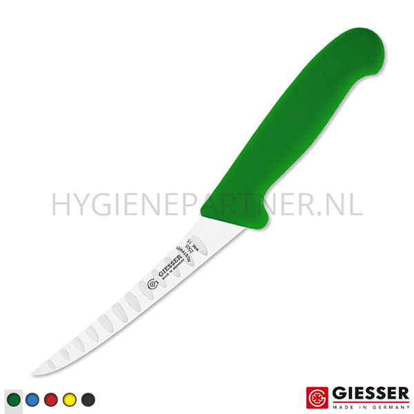 MT011011-20 Giesser 2505-15 uitbeenmes semi-flexibel inkepingen lemmet 15 cm groen