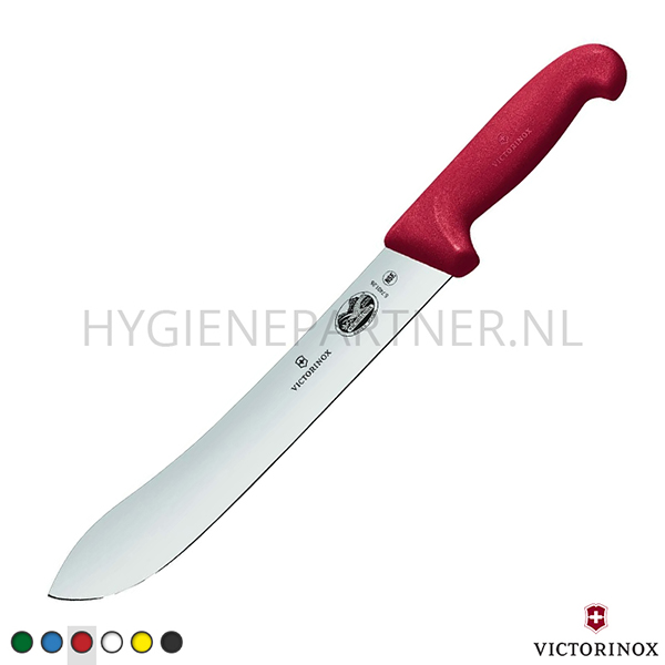 Schouderophalend Herziening baard Slagersmes Victorinox Fibrox lemmet 5.7401.25 25 cm rood | Hygienepartner.nl