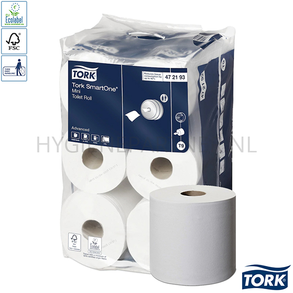 PA051040 Tork SmartOne Mini toiletpapier 2-laags T9 wit