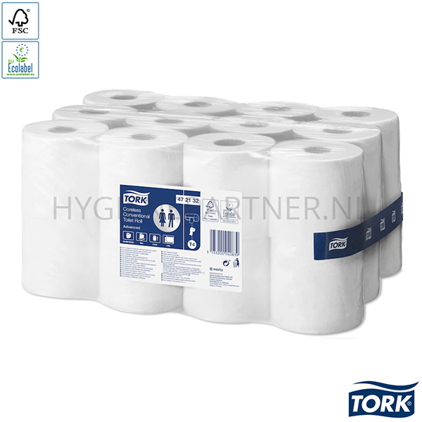 PA051048 Tork Hulsloos Traditioneel toiletpapier 2-laags T4 400 vel wit
