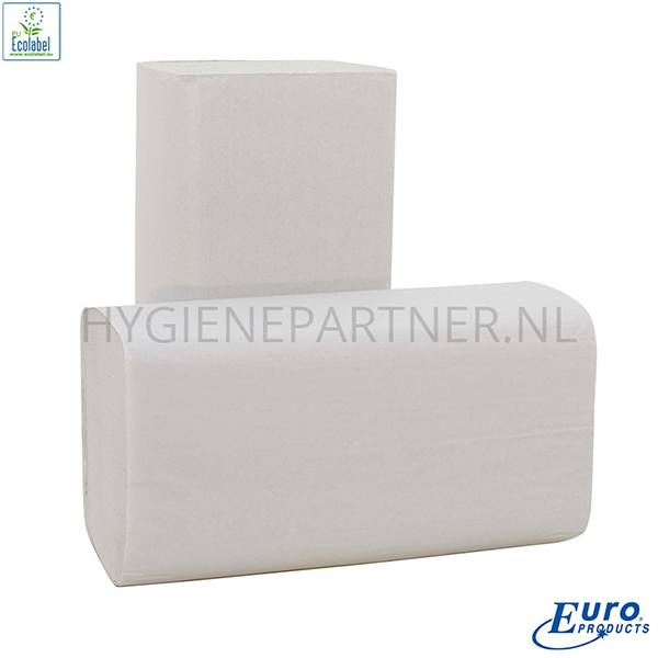PA101005 Euro Products handdoekpapier ZZ-vouw tissue recycled 2-laags 230x250 mm wit