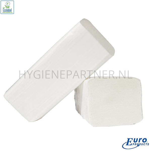 PA101013 Euro Products handdoekpapier Z-vouw cellulose flushable 2-laags 215x250 mm wit