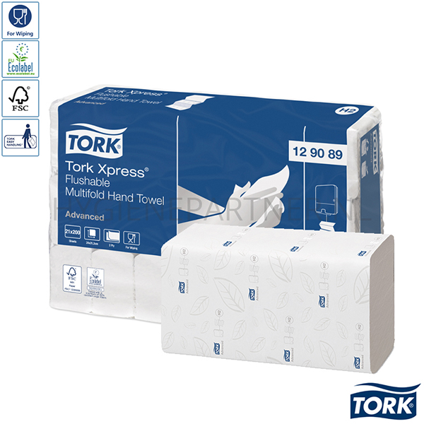 PA101017 Tork Xpress Multifold handdoekpapier 2-laags oplosbaar H2 wit