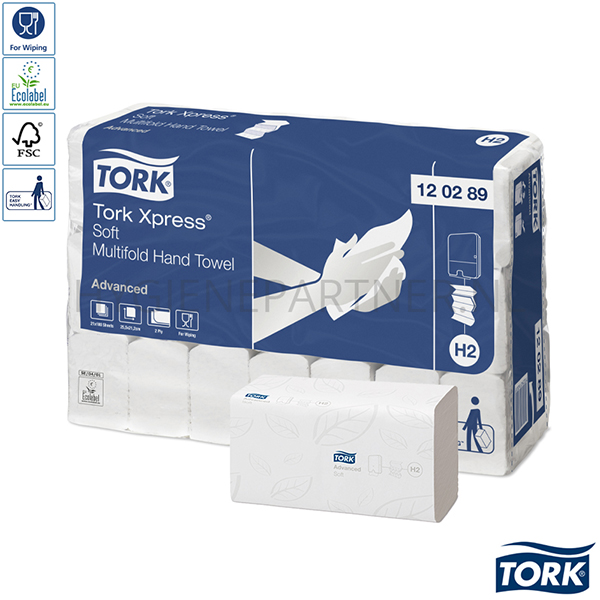 PA101023 Tork Xpress handdoekpapier Multifold 2-laags H2 Advanced wit