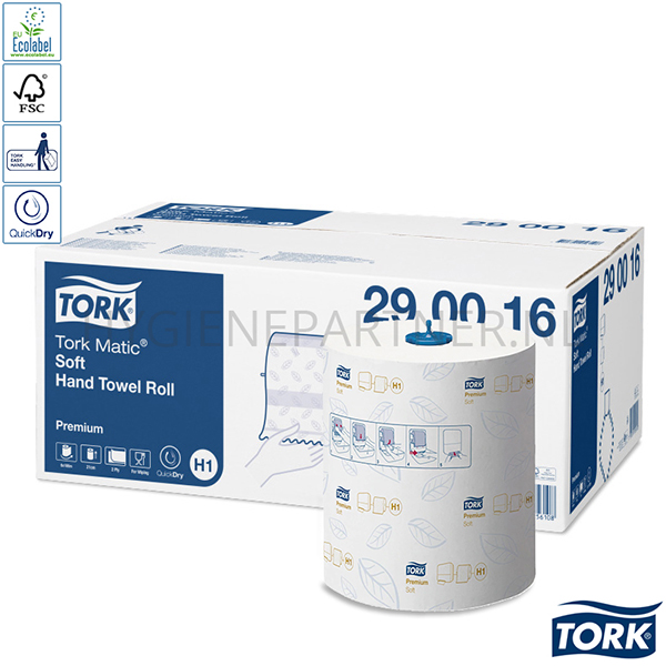 PA151015 Tork Matic handdoekrol zacht Premium 2-laags H1 wit