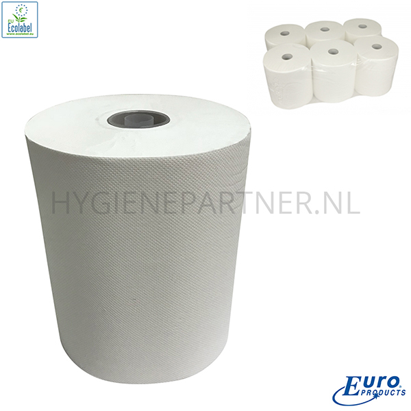 PA151025 Handdoekrol Euro cellulose Mini Matic 2-laags 130 meter wit