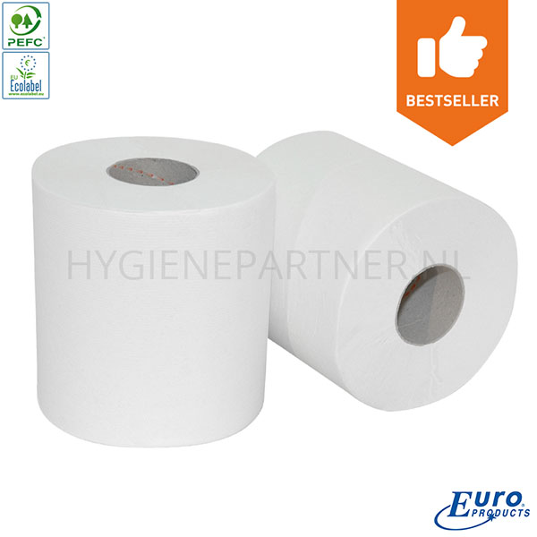 PA201006 Euro Products poetspapier midi 2-laags cellulose verlijmd 160 meter wit
