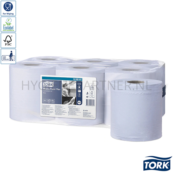 PA201043 Tork Wiping Plus Centerfeed M2 poestpapier midi 2-laags blauw