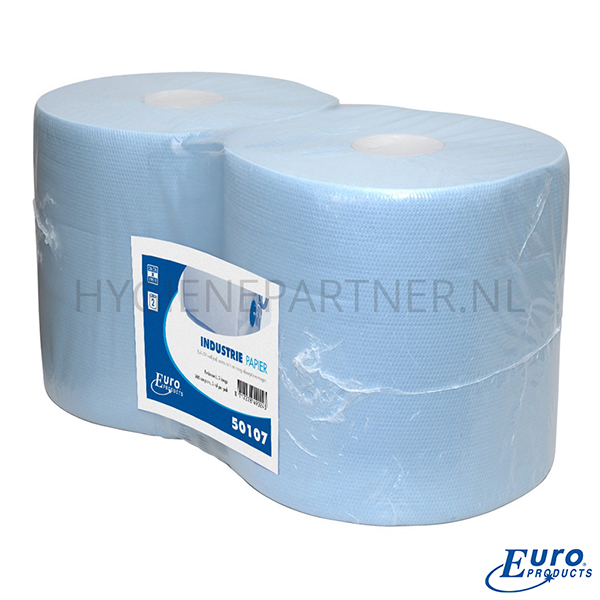 PA251007 Euro Products poetspapier industrierol 2-laags cellulose 190 meter blauw