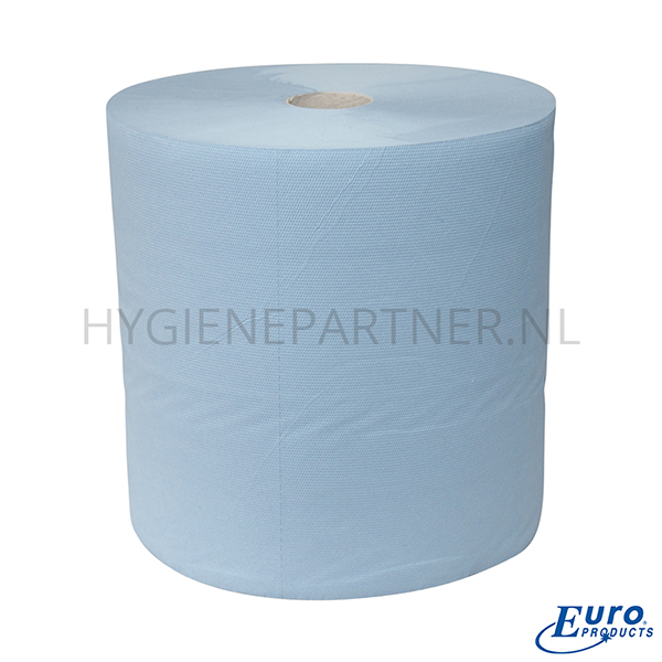 PA251011 Euro Products poetspapier industrierol 3-laags verlijmd cellulose 380 meter blauw