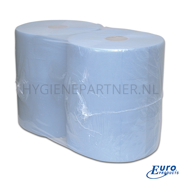 PA251016 Euro Products poetspapier industrierol 2-laags verlijmd recycled 380 meter blauw