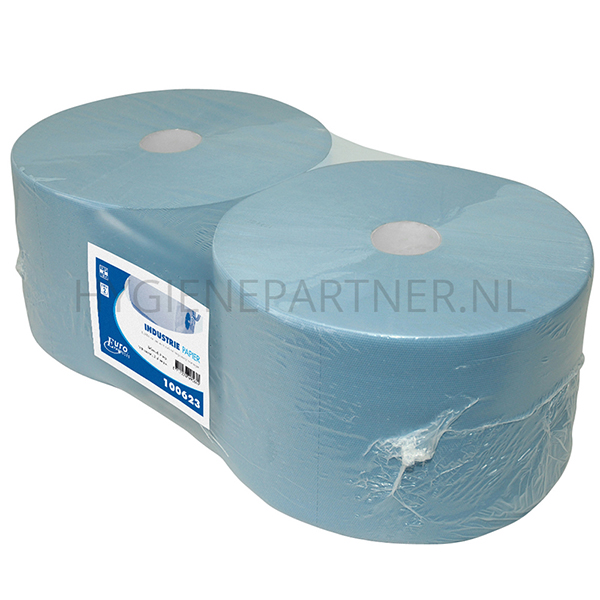 PA251017 Euro Products poetspapier industrierol 3-laags cellulose 380 meter blauw