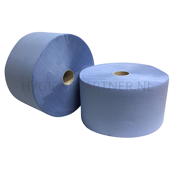 PA251018 Euro Products poetspapier industrierol 3-laags gerecycled 350 meter blauw