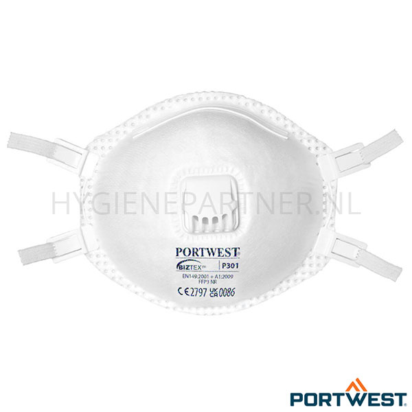 PB251105 Portwest P301 stofmasker cup FFP3 NR V met uitademventiel