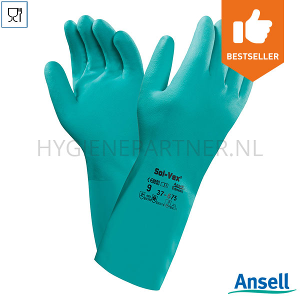 PB551001 Ansell AlphaTec Solvex 37-675 handschoen nitril chemiebestendig