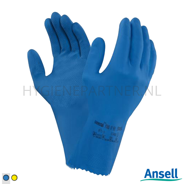 PB551106-30 Ansell AlphaTec 87-665 handschoen latex chemiebestendig blauw