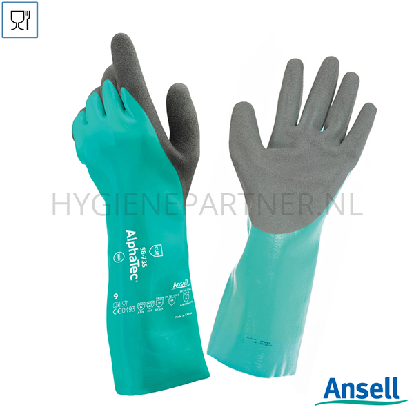 PB551107-20 Ansell AlphaTec 58-735 handschoen nitril snij- en chemiebestendig