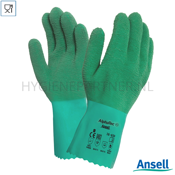 PB601013 Ansell AlphaTec 16-650 handschoen latex chemiebestendig