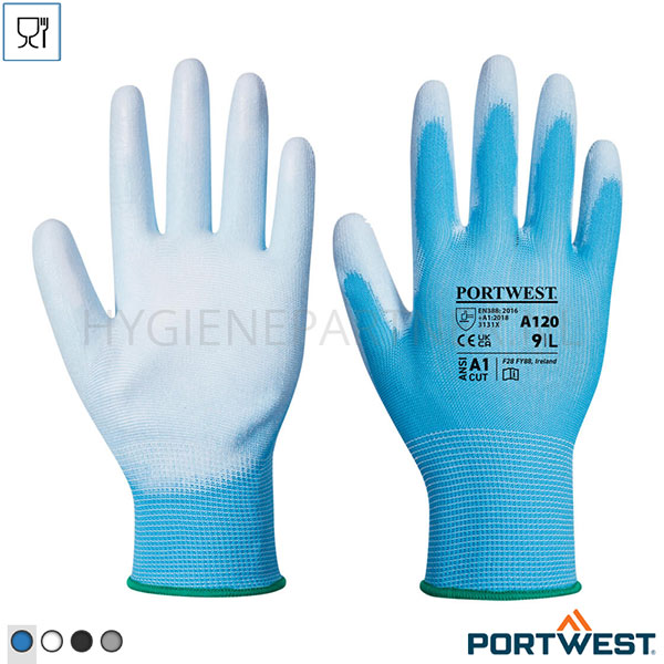PB601085-30 Portwest A120 handschoen PU coating mechanische bescherming blauw