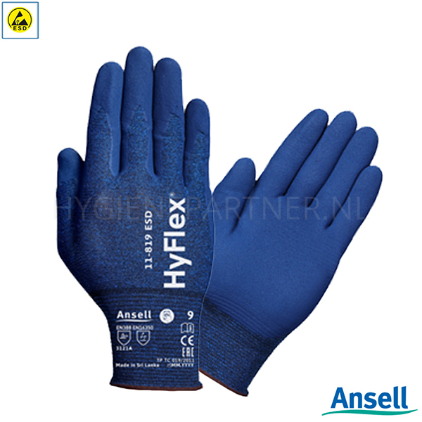 PB601094-30 Ansell HyfFlex 11-819 ESD handschoen nitril mechanische bescherming