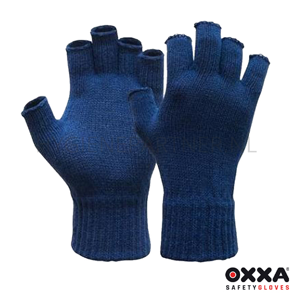 hemel Schema Continentaal Oxxa Knitter 14-371 handschoen/polsmof halve vingers blauw|  Hygienepartner.nl