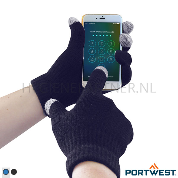 PB701062-33 Portwest GL16 handschoen touchscreen acryl koudebestendig marineblauw