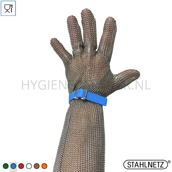 PB751073 Stahlnetz Protec metalen handschoen RVS snijbestendig manchet 200 mm
