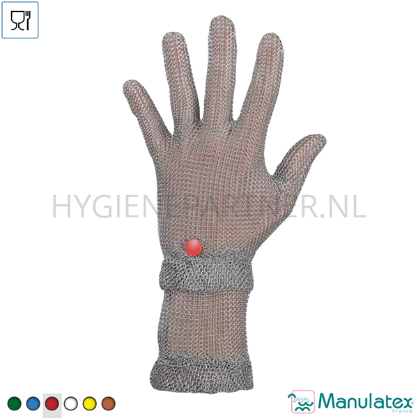 PB751087 Manulatex Wilco metalen handschoen kort manchet RVS snijbestendig