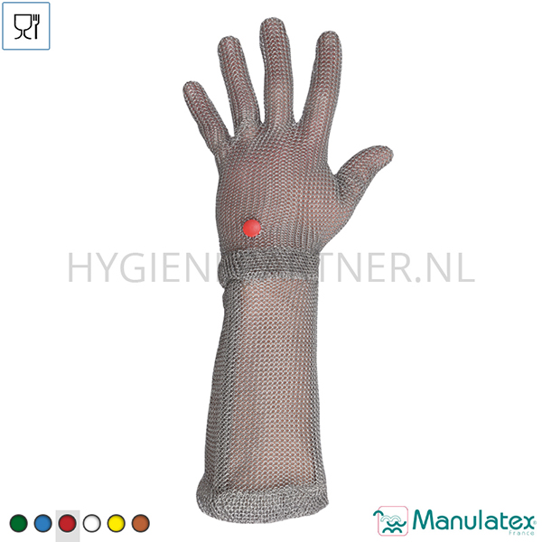 PB751088 Manulatex Wilco metalen handschoen lang manchet RVS snijbestendig